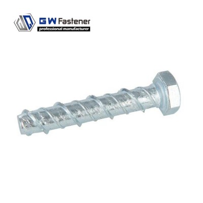 Zinc Plated Concrete Screw Bolt Masonry Bolt Thunderbolt Concrete Anchor Bolt