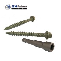 Green Brown Black Hex Washer Head Heavy Duty Wood Screw Log Screw Exterior Landscaping Screws Structural Timber Screw