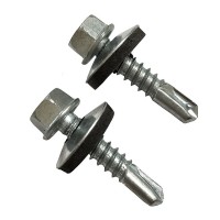 Carbon Steel Zinc Plated Metal Hex Head Self Drilling Screw Hex Washer Head with Epdm Washer