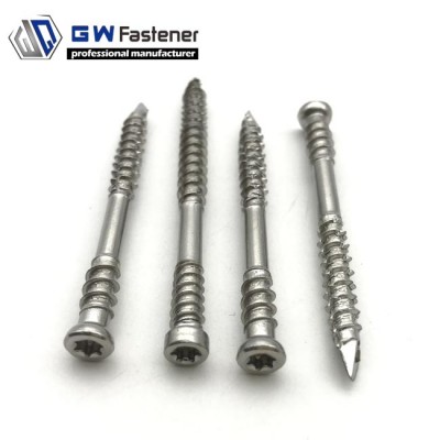 Cylindrical Head  Torx Drive Double Thread A2  304  A4 316 Stainless Steel Decking Screws