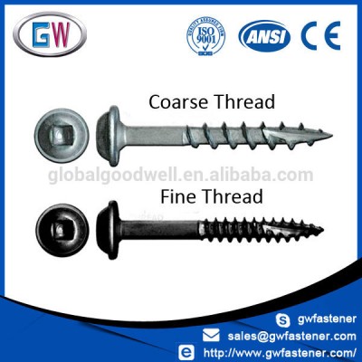 Square Drive #8 x 1 1/2 inch fine coarse washer-head pocket screws